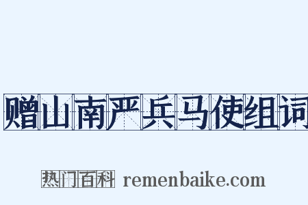 赠山南严兵马使组词是什么意思的图片